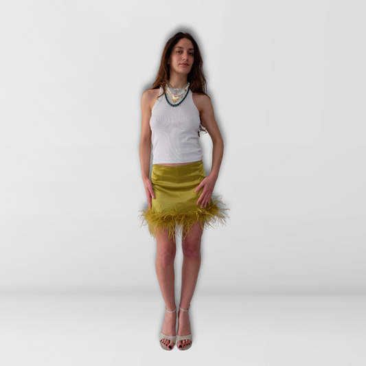 Feather Mini Skirt