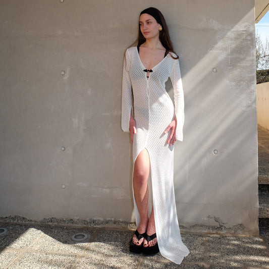 Black and White Knitted Dress