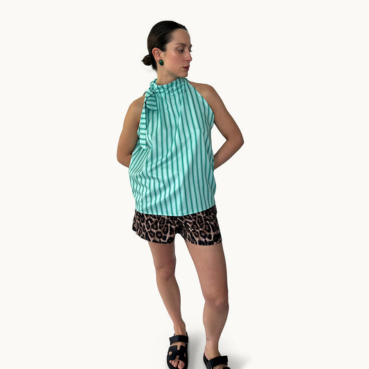 Neck Wrapped Top in Mint