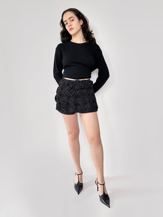 Flower Skorts in Black