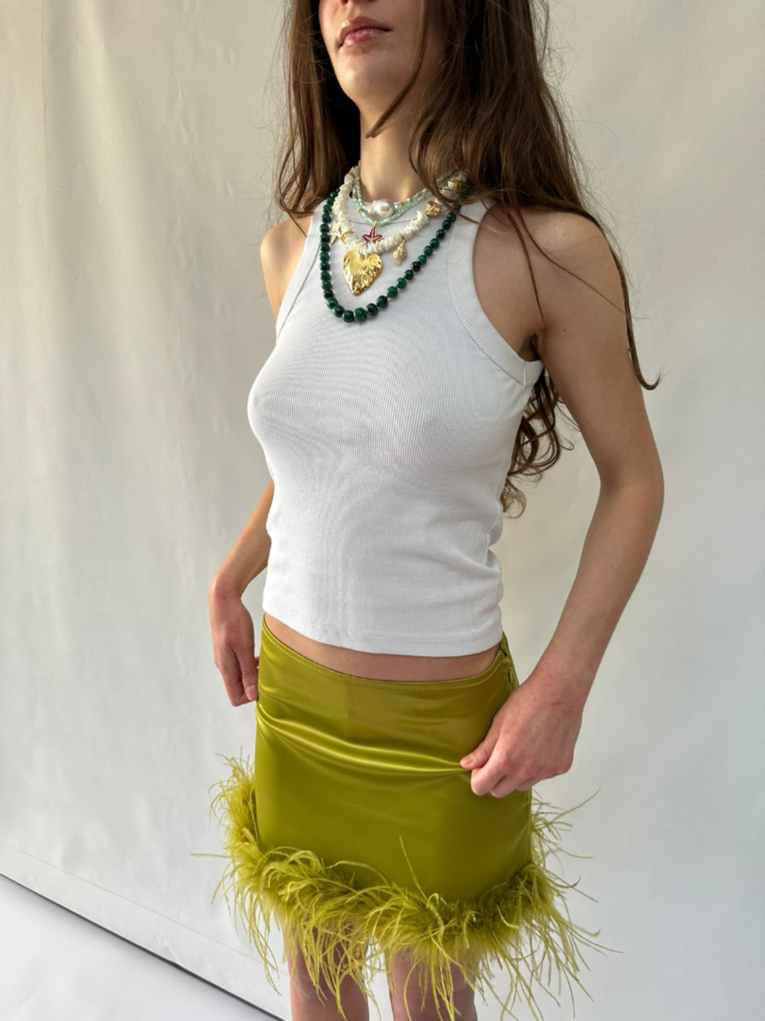 Feather Mini Skirt